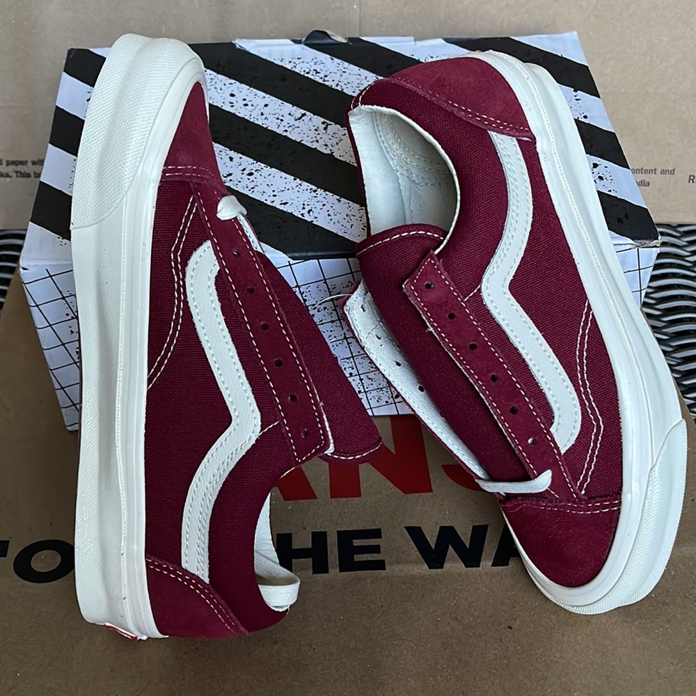 Vans Og Style 36 Lx Suede/Canvas Pomegranate/Classic White WMNS - Picture 12 of 16
